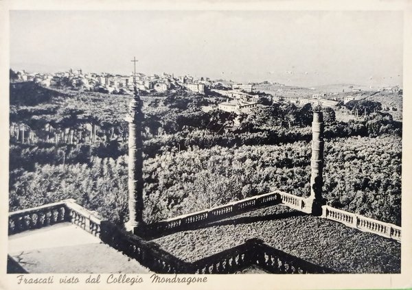 Cartolina - Frascati visto dal Collegio Mondragone - 1954