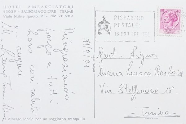 Cartolina - Hotel Ambasciatori - Salsomaggiore Terme - 1971