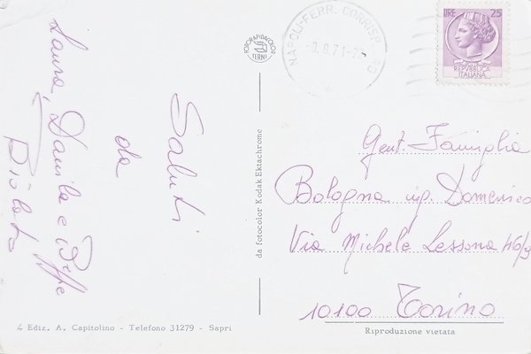 Cartolina - Particolari del Villaggio Turistico - Bungalow Residence Sapri …