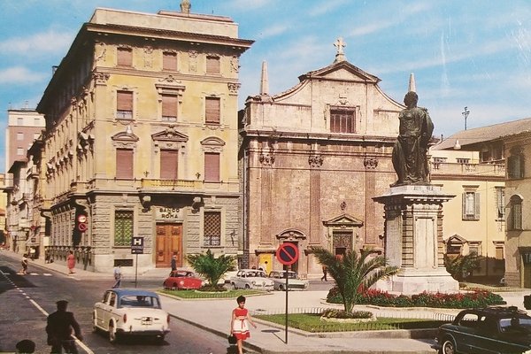 Cartolina - Ascoli Piceno - Piazza Roma - 1955 ca.