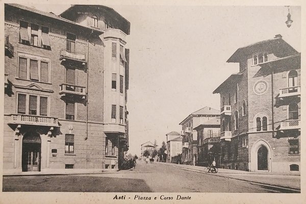 Cartolina - Asti - Piazza e Corso Dante - 1935 …