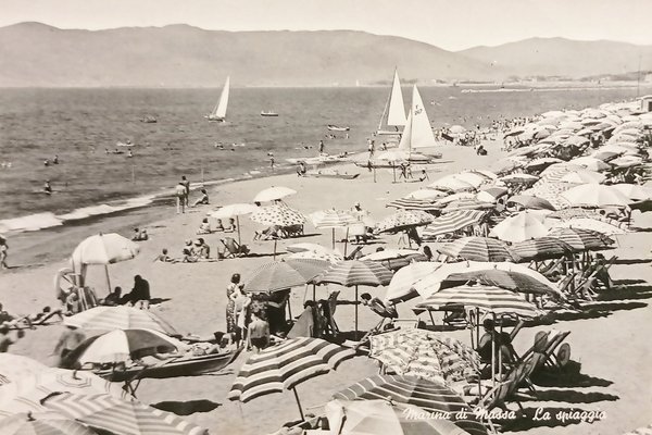 Cartolina - Marina di Massa - La Spiaggia - 1960 …