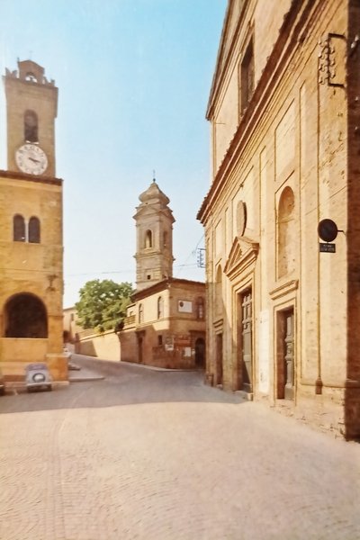 Cartolina - Monterubbiano - Palazzo Comunale e Chiesa Collegiata - …