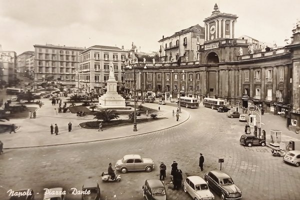 Cartolina - Napoli - Piazza Dante - 1950 ca.