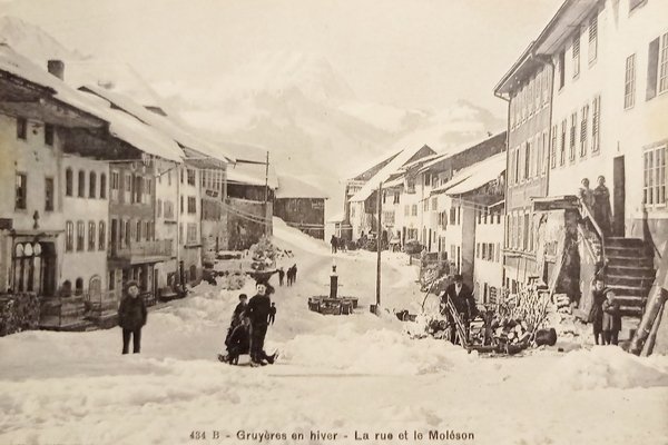Cartolina - Svizzera - Gruyères en Hiver - La Rue … | Immagine principale