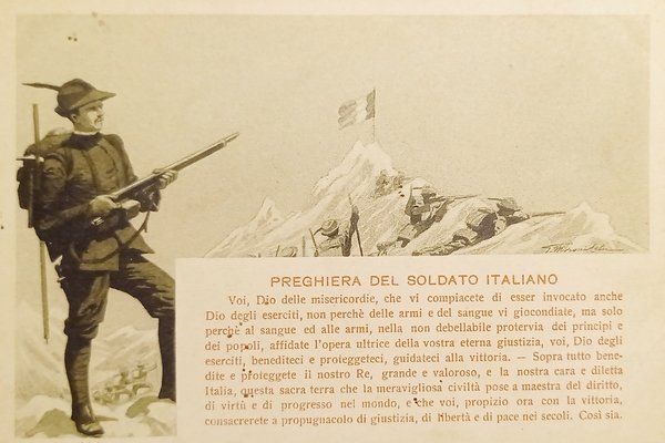 Cartolina Militare WWI - Preghiera del Soldato Italiano - 1915 …