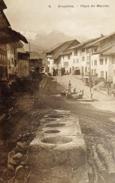 Cartolina - Svizzera - Gruyères - Place du Marchè - …