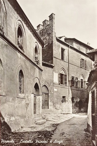 Cartolina - Pinerolo - Castello Principi d'Acaja - 1955 ca.