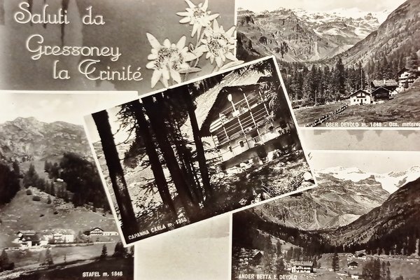 Cartolina - Saluti da Gressoney - La Trinitè - 1959