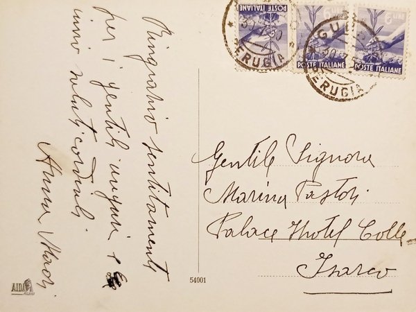 Cartolina - Gubbio - Palazzetto del Bargello - 1950