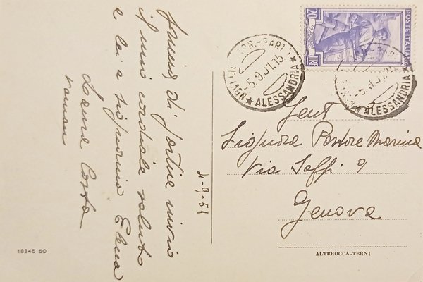 Cartolina - Novi Ligure - La Pieve - 1951