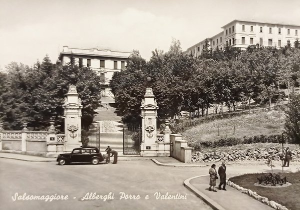Cartolina - Salsomaggiore - Alberghi Pozzo e Valentini - 1955