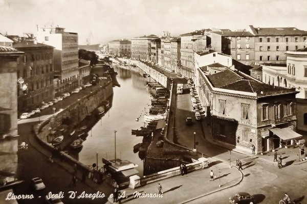 Cartolina - Livorno - Scali D'Azeglio e A. Manzoni - …