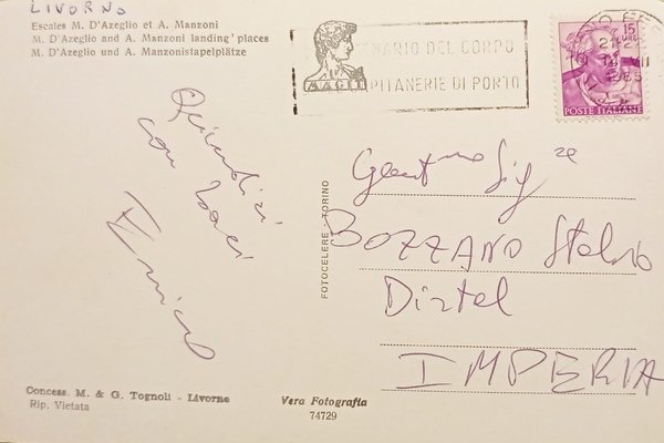 Cartolina - Livorno - Scali D'Azeglio e A. Manzoni - …