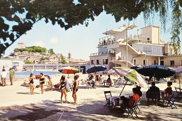 Cartolina - Sarteano - Veduta parziale della piscina del Bagno …