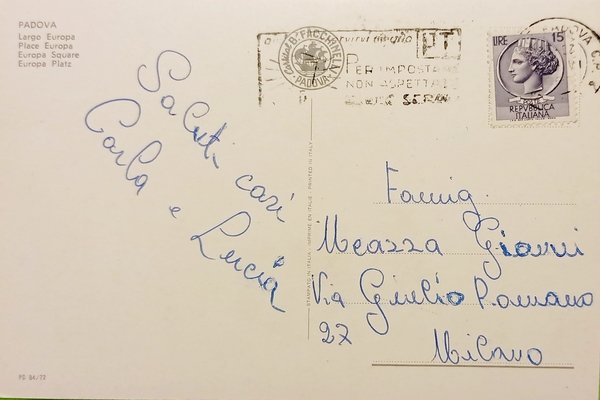 Cartolina - Padova - Largo Europa - 1965