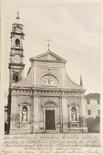 Cartolina - Buttigliera d'Asti - Chiesa Parrocchiale - 1957