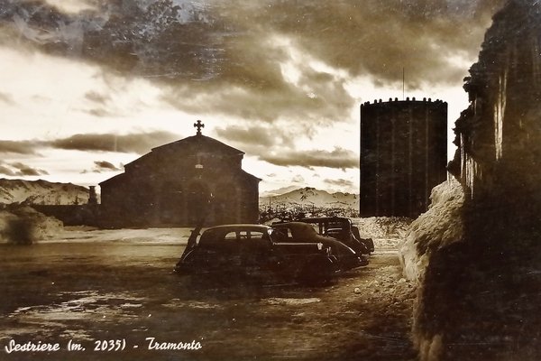 Cartolina - Sestriere - Tramonto - 1942
