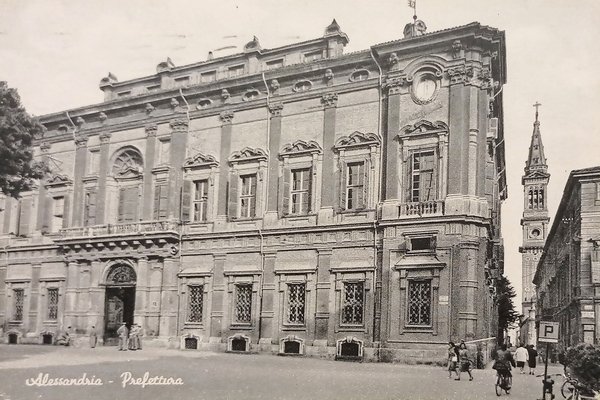 Cartolina - Alessandria - Prefettura - 1955