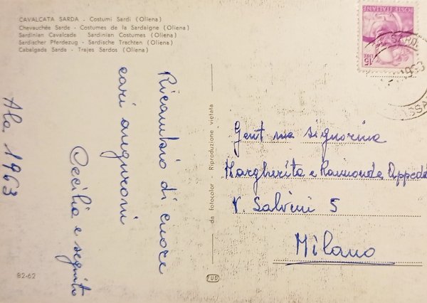 Cartolina - Cavalcata Sarda - Costumi Sardi ( Oliena ) …