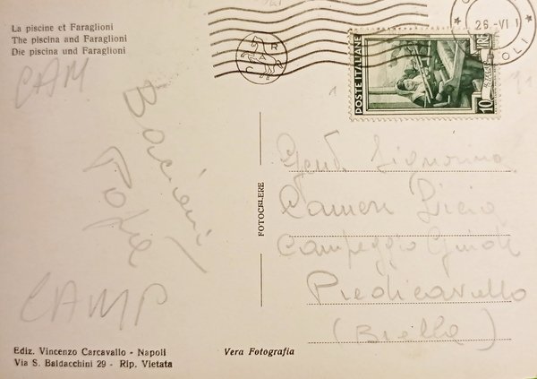 Cartolina - Capri - La Piscina e Faraglioni - 1955 …