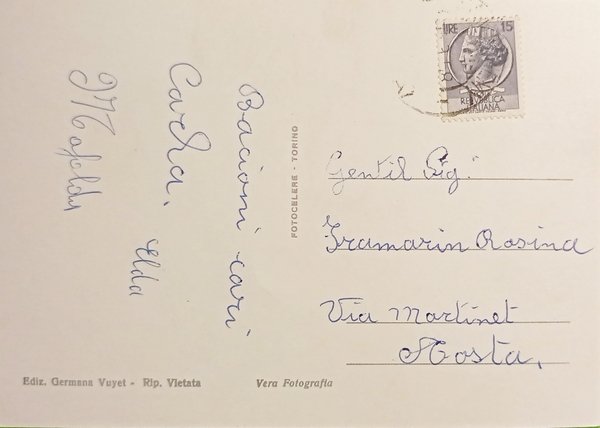 Cartolina - Bosses - Strada Gran San Bernardo - 1958