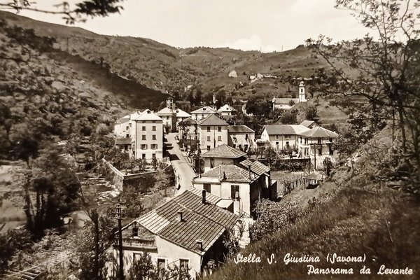 Cartolina - Stella S. Giustina (Savona) - Panorama da Levante …