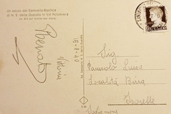 Cartolina - Il Monte Figogna - Sulla Vetta il Santuario …