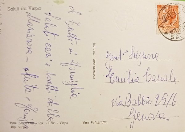 Cartolina - Vispa ( Carcare ) - Panorama - 1954