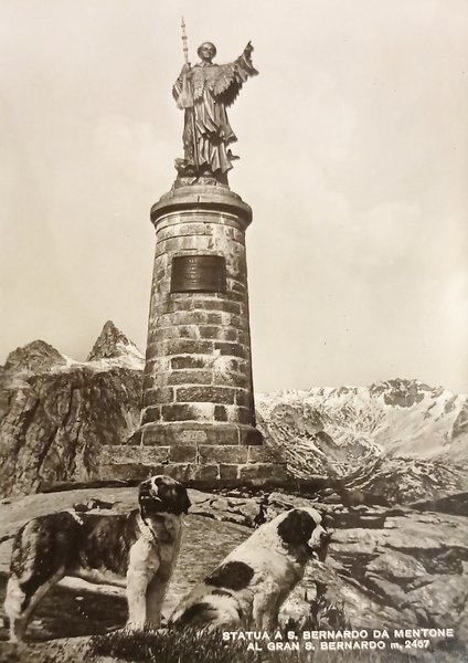 Cartolina - Statua a S. Bernardo da Mentone al Gran …