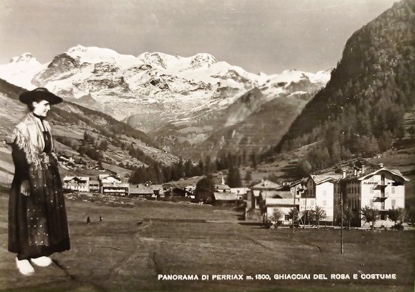 Cartolina - Panorama di Perriax - Ghiacciai del Rosa e …
