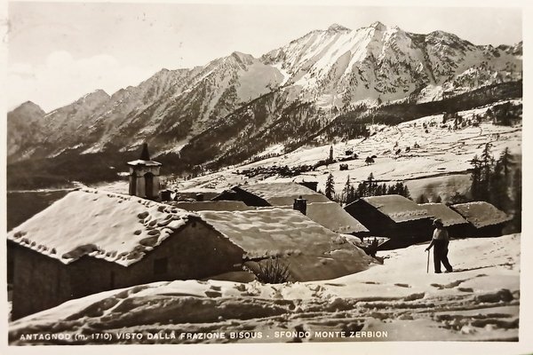 Cartolina - Antagnod - Visto dalla Frazione Bisous - Sfondo …