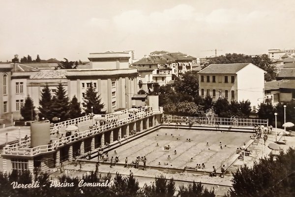 Cartolina - Vercelli - Piscina Comunale - 1950 ca.