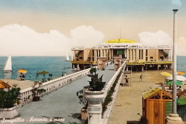Cartolina - Senigallia - Rotonda a Mare - 1957