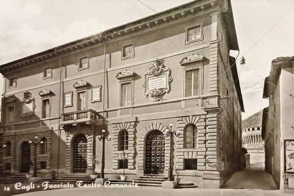 Cartolina - Cagli - Facciata Teatro Comunale - 1950 ca.