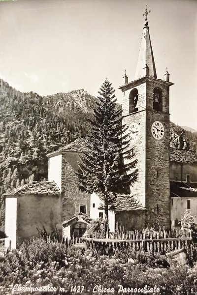 Cartolina - Champorcher - Chiesa Parrocchiale - 1955 ca.
