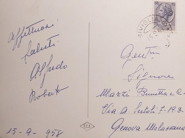 Cartolina - Saluti da Bivigliano ( Firenze ) - 1958