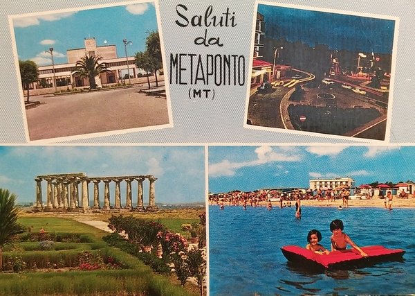 Cartolina - Saluti da Metaponto - Vedute diverse - 1971
