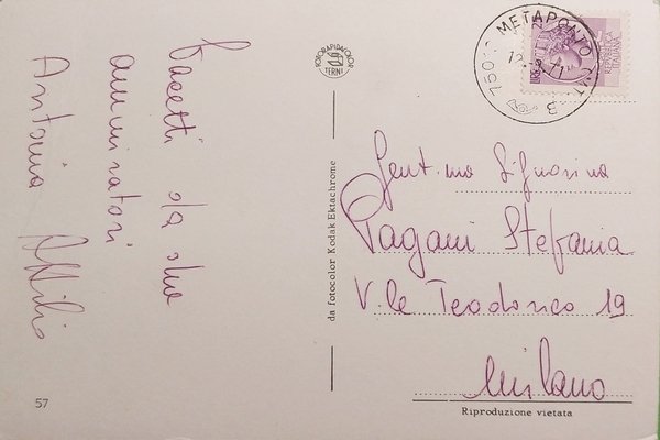 Cartolina - Saluti da Metaponto - Vedute diverse - 1971