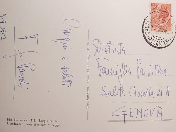 Cartolina - Castelnovo ne' Monti - Panorama - 1957