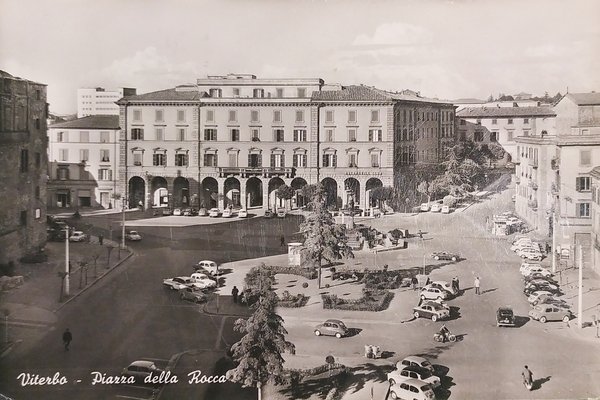 Cartolina - Viterbo - Piazza della Rocca - 1960
