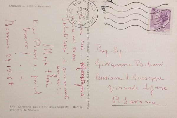 Cartolina - Bormio - Panorama - 1968