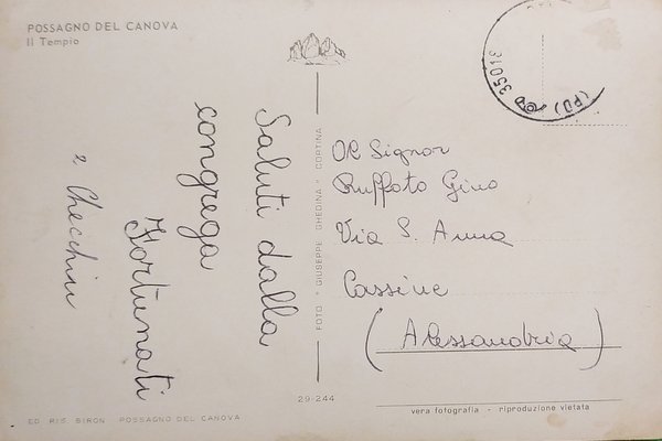 Cartolina - Possagno del Canova (Treviso) - Il Tempio - …