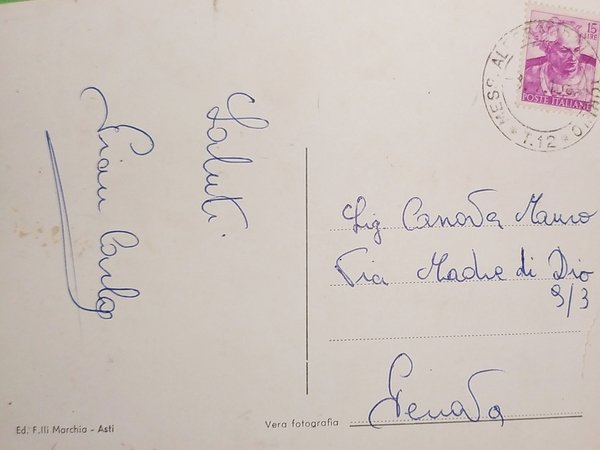 Cartolina - Rocchetta Tanaro - Castello Marchese Incisa - 1956