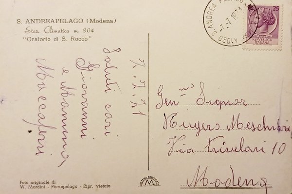 Cartolina - S. Andrea Pelago (Modena) - Oratorio di S. … | Immagine Gallery 2