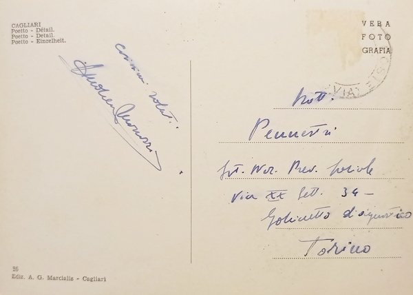 Cartolina - Cagliari - Veduta aerea - Poetto - Particolare …