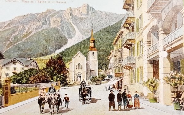 Cartolina - Francia - Chamonix - Place de l'Eglise et …
