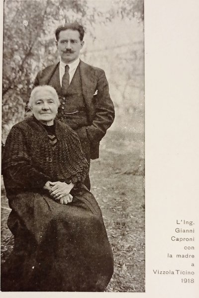 Cartolina Aeronautica - Ing. Gianni Caproni con la madre a …