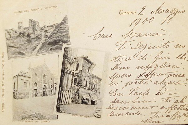 Cartolina - Tortona - Vedute diverse - 1900 | Immagine principale