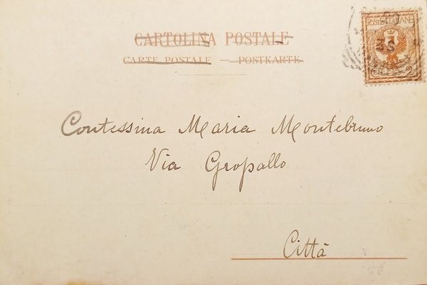 Cartolina - Nervi - Via Vittorio Emanuele - 1900